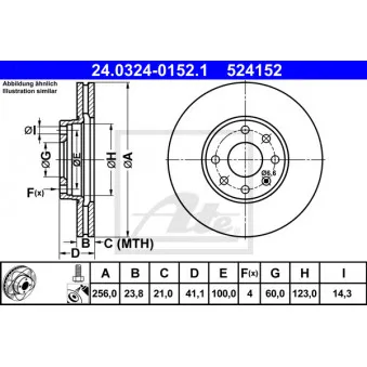 Jeu de 2 disques de frein avant ATE 24.0324-0152.1