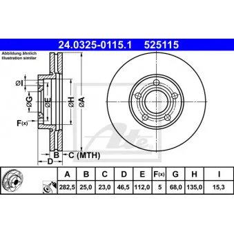 Jeu de 2 disques de frein avant ATE 24.0325-0115.1