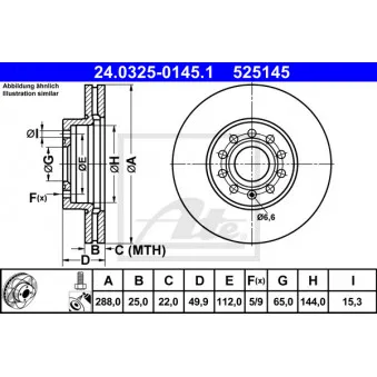 Jeu de 2 disques de frein avant ATE 24.0325-0145.1