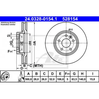 Jeu de 2 disques de frein avant ATE 24.0328-0154.1