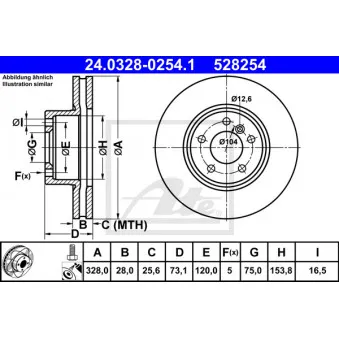 Jeu de 2 disques de frein avant ATE 24.0328-0254.1