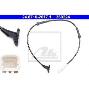 Capteur, vitesse de roue ATE 24.0710-2017.1