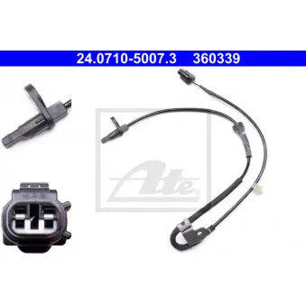 Capteur, vitesse de roue ATE 24.0710-5007.3