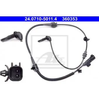 Capteur, vitesse de roue ATE 24.0710-5011.4