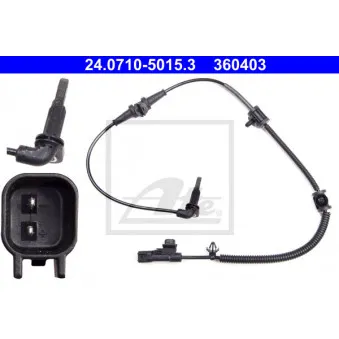 Capteur, vitesse de roue ATE 24.0710-5015.3