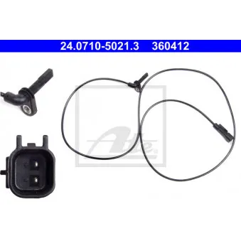 Capteur, vitesse de roue ATE 24.0710-5021.3