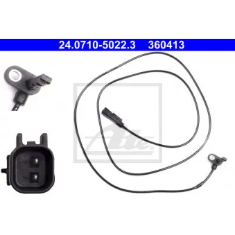 Capteur, vitesse de roue ATE 24.0710-5022.3
