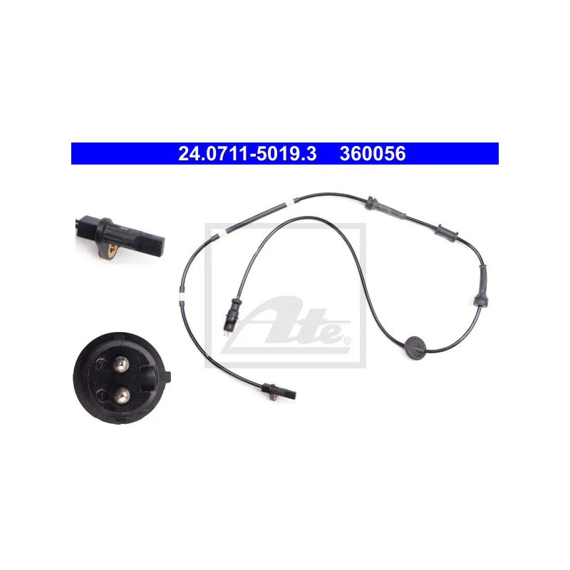 Capteur, vitesse de roue ATE 24.0711-5019.3