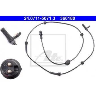 Capteur, vitesse de roue ATE 24.0711-5071.3