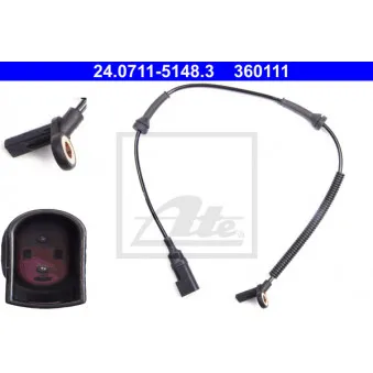Capteur, vitesse de roue ATE 24.0711-5148.3