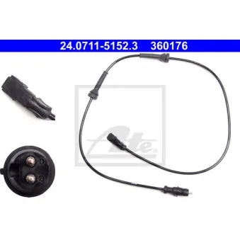 Capteur, vitesse de roue ATE 24.0711-5152.3