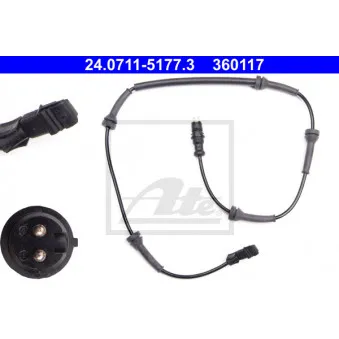 Capteur, vitesse de roue ATE 24.0711-5177.3