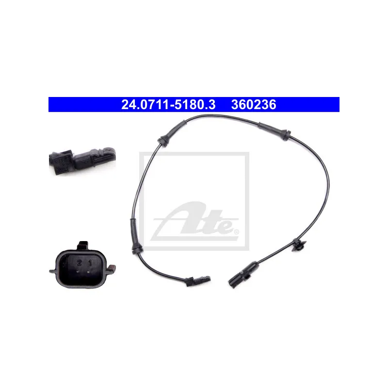 Capteur, vitesse de roue ATE 24.0711-5180.3