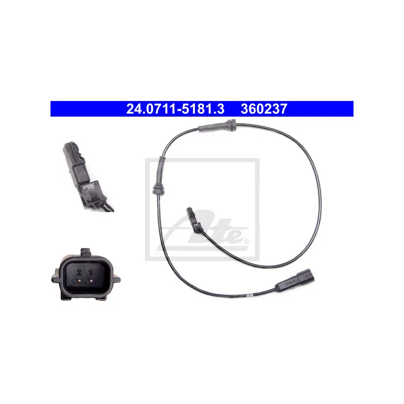 Capteur, vitesse de roue ATE 24.0711-5181.3