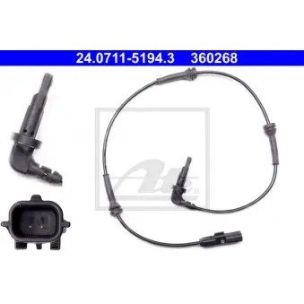 Capteur, vitesse de roue ATE 24.0711-5194.3