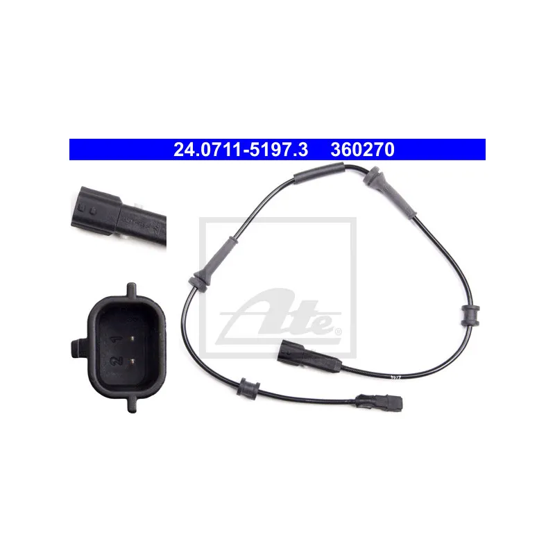 Capteur, vitesse de roue ATE 24.0711-5197.3
