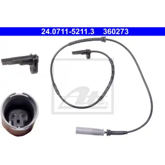 Capteur, vitesse de roue ATE 24.0711-5211.3