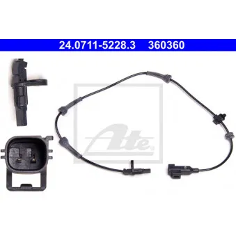 Capteur, vitesse de roue ATE 24.0711-5228.3