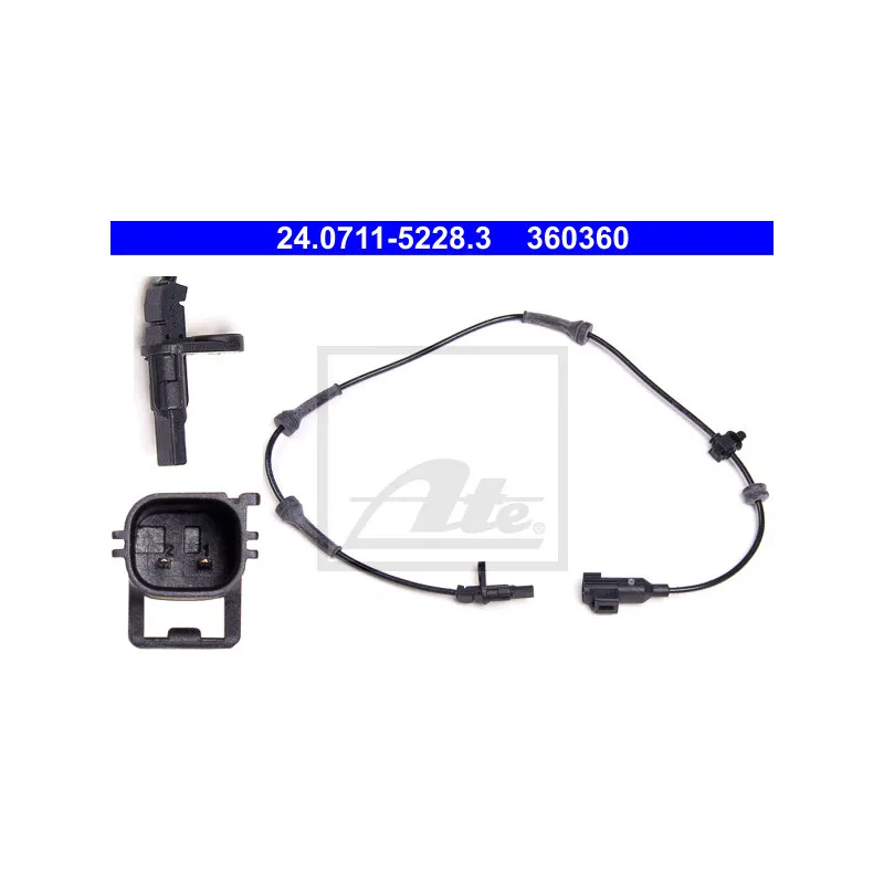 Capteur, vitesse de roue ATE 24.0711-5228.3