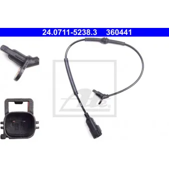 Capteur, vitesse de roue ATE 24.0711-5238.3