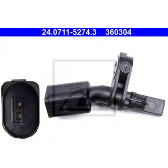 Capteur, vitesse de roue ATE 24.0711-5274.3