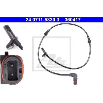 Capteur, vitesse de roue ATE 24.0711-5330.3