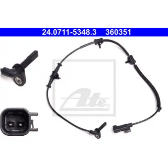Capteur, vitesse de roue ATE 24.0711-5348.3