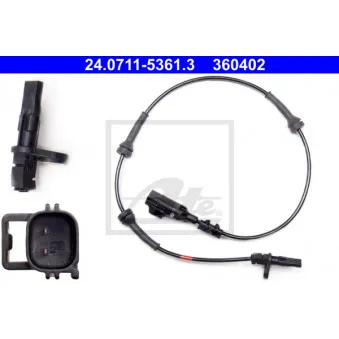 Capteur, vitesse de roue ATE 24.0711-5361.3