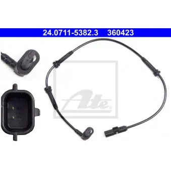 Capteur, vitesse de roue ATE 24.0711-5382.3