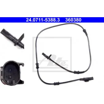 Capteur, vitesse de roue ATE 24.0711-5388.3