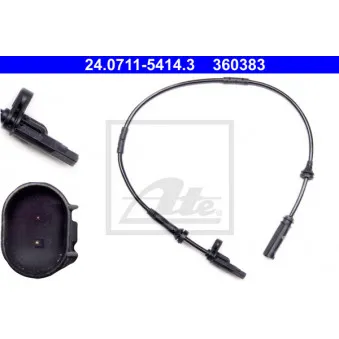 Capteur, vitesse de roue ATE 24.0711-5414.3
