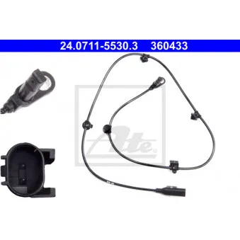 Capteur, vitesse de roue ATE 24.0711-5530.3