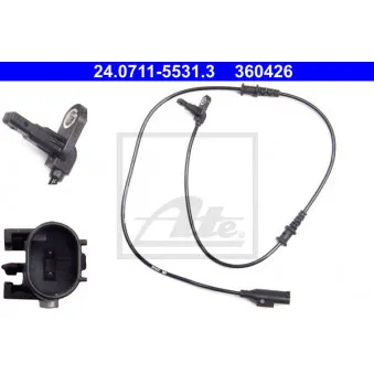 Capteur, vitesse de roue ATE 24.0711-5531.3