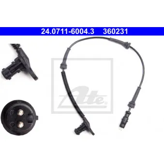 Capteur, vitesse de roue ATE 24.0711-6004.3