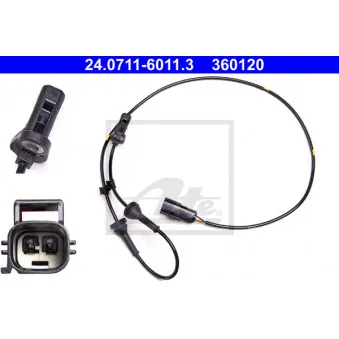 Capteur, vitesse de roue ATE 24.0711-6011.3
