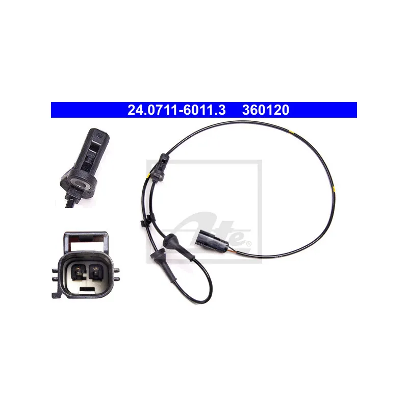 Capteur, vitesse de roue ATE 24.0711-6011.3