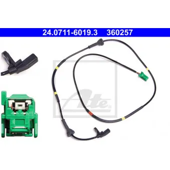 Capteur, vitesse de roue ATE 24.0711-6019.3
