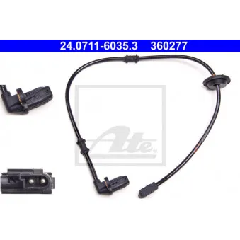 Capteur, vitesse de roue ATE 24.0711-6035.3