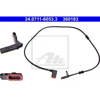 Capteur, vitesse de roue ATE 24.0711-6053.3
