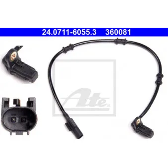 Capteur, vitesse de roue ATE 24.0711-6055.3