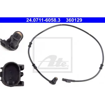 Capteur, vitesse de roue ATE 24.0711-6058.3