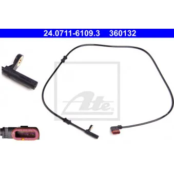 Capteur, vitesse de roue ATE 24.0711-6109.3