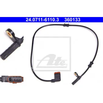 Capteur, vitesse de roue ATE 24.0711-6110.3