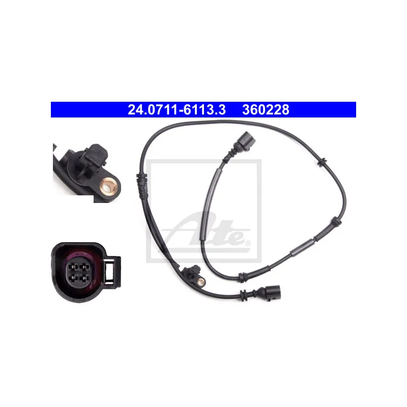 Capteur, vitesse de roue ATE 24.0711-6113.3