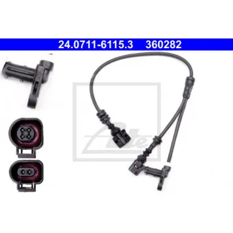 Capteur, vitesse de roue ATE 24.0711-6115.3
