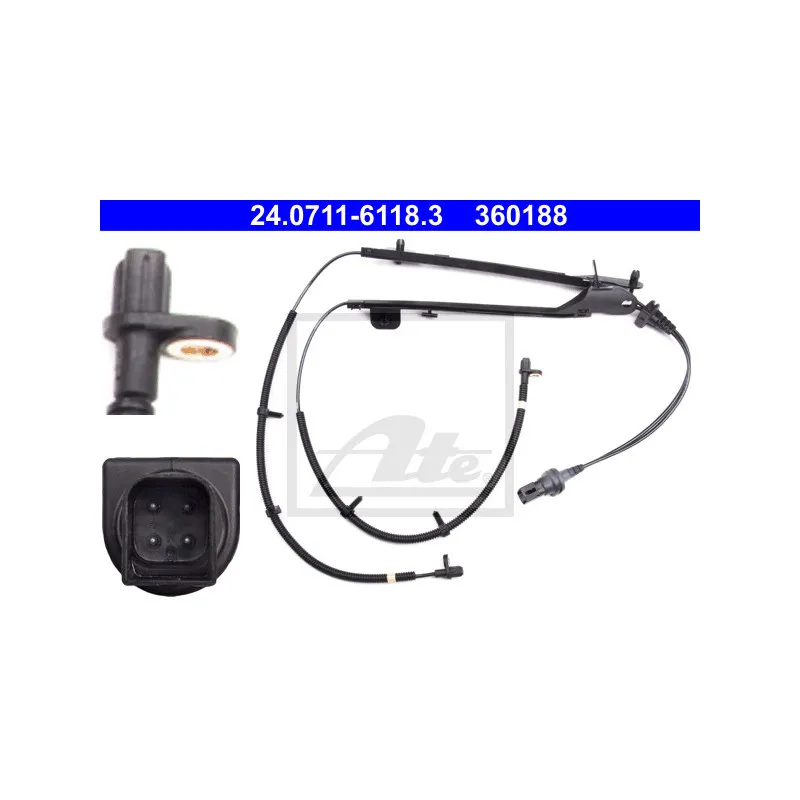 Capteur, vitesse de roue ATE 24.0711-6118.3