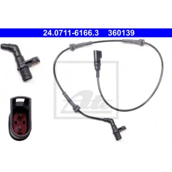 Capteur, vitesse de roue ATE 24.0711-6166.3