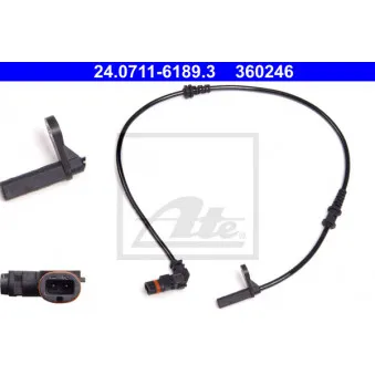 Capteur, vitesse de roue ATE 24.0711-6189.3