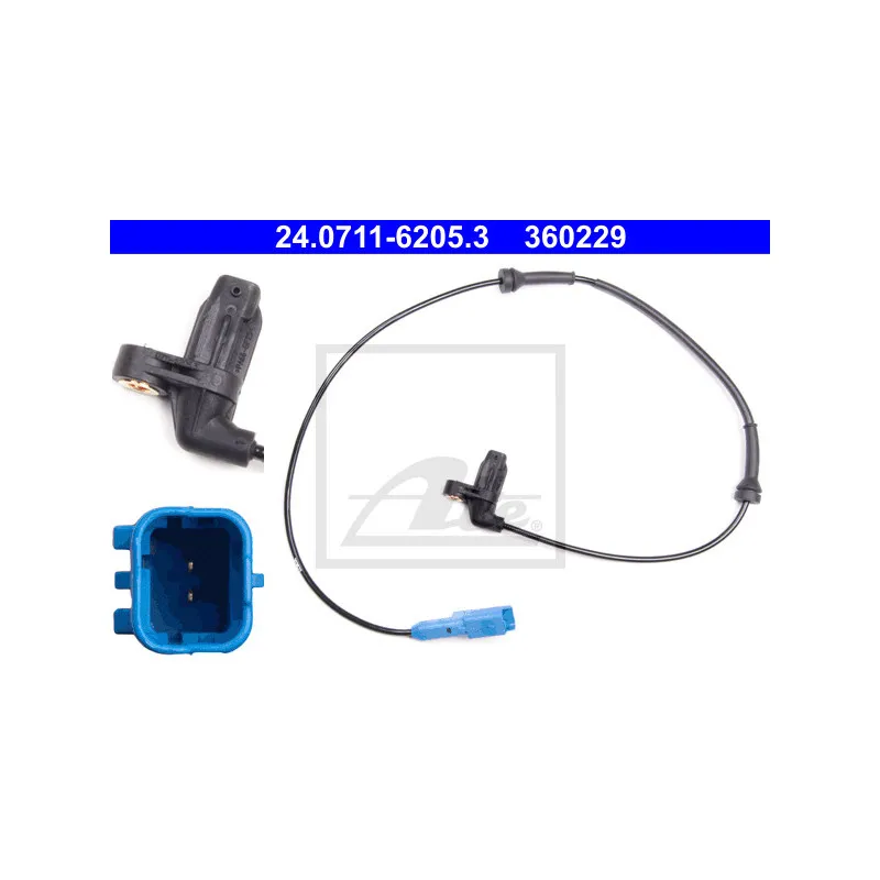 Capteur, vitesse de roue ATE 24.0711-6205.3