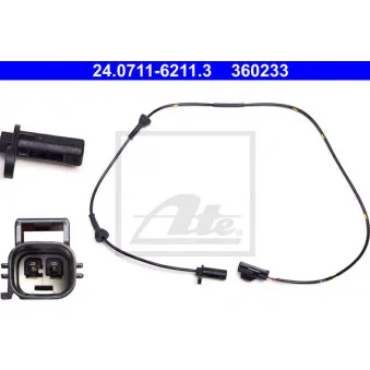 Capteur, vitesse de roue ATE 24.0711-6211.3